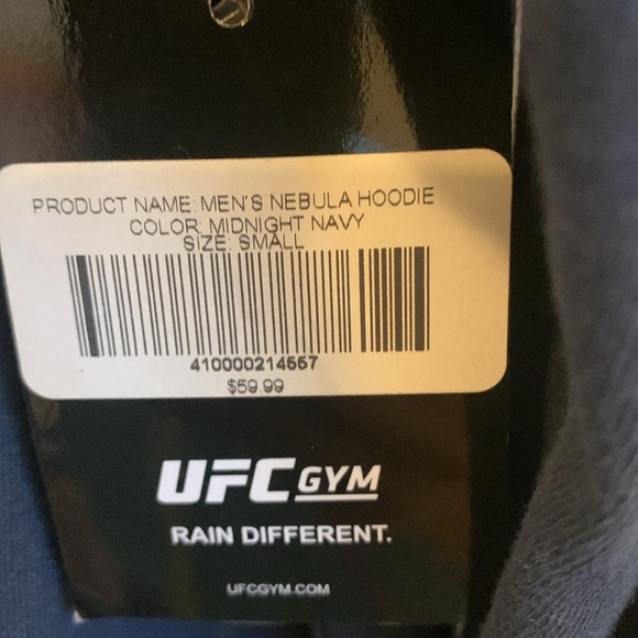 UFC GYM MENS HOODIE COLOR NAVY BLUE SIZE SMALL NWT - Picture 4 of 7